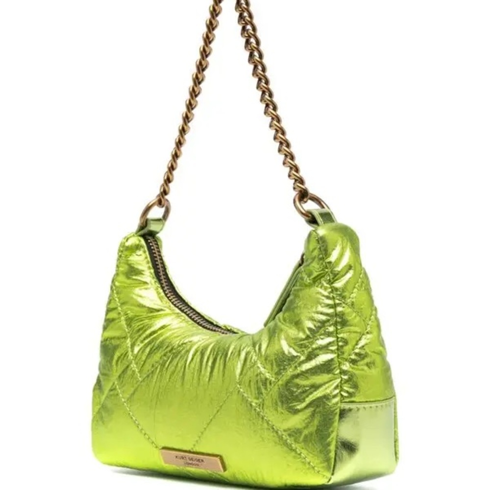 Kurt Geiger Out of Stock Metallic Lime Crossbody Bag. EUC - Picture 2 of 8